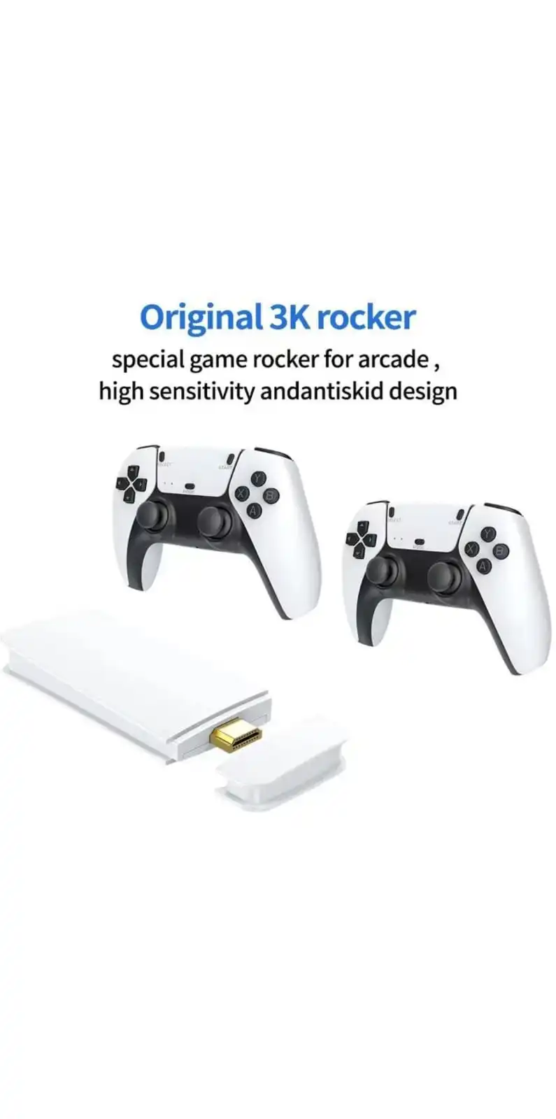 RetroX Wireless Game Console, 2.4G, 24000 Games, Dual Controllers, HDMI TV Output, 128GB TF Support, Plug & Play, for Kids & Adults.