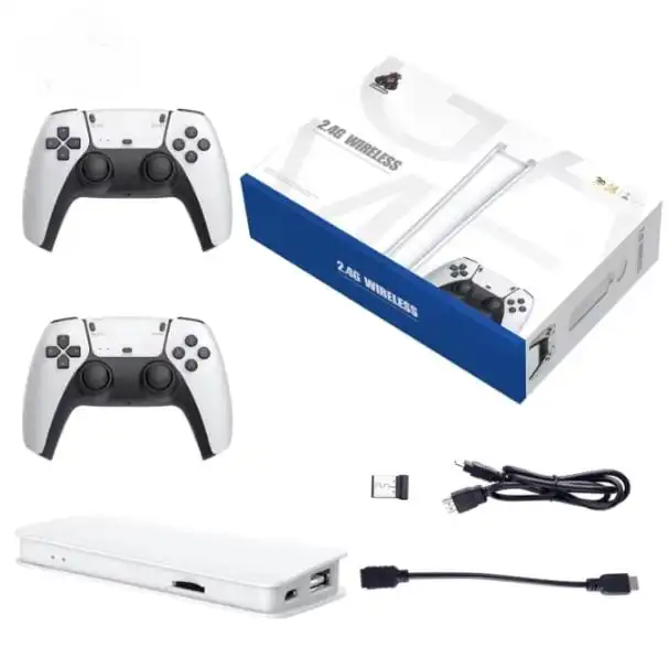 RetroX Wireless Game Console, 2.4G, 24000 Games, Dual Controllers, HDMI TV Output, 128GB TF Support, Plug & Play, for Kids & Adults.
