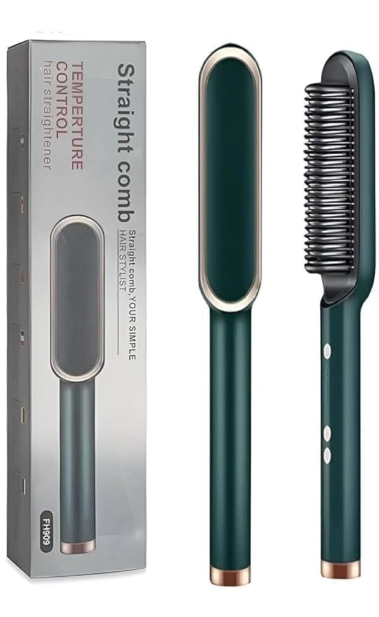 Ceramic Hair Straightening comb for Women | Ionic Anti-Frizz Electric Straightener Comb | 5 Heat Settings | 30 Sec Fast Heating | Anti-Scald Hair Styler for Smooth, Silky & Frizz-Free Hair