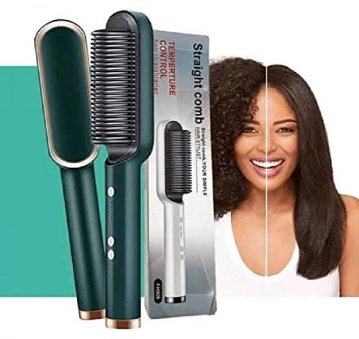 Ceramic Hair Straightening comb for Women | Ionic Anti-Frizz Electric Straightener Comb | 5 Heat Settings | 30 Sec Fast Heating | Anti-Scald Hair Styler for Smooth, Silky & Frizz-Free Hair