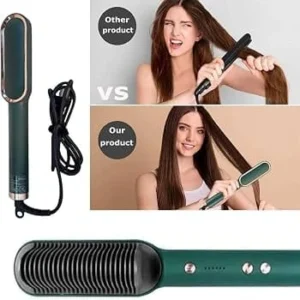 Ceramic Hair Straightening comb for Women | Ionic Anti-Frizz Electric Straightener Comb | 5 Heat Settings | 30 Sec Fast Heating | Anti-Scald Hair Styler for Smooth, Silky & Frizz-Free Hair