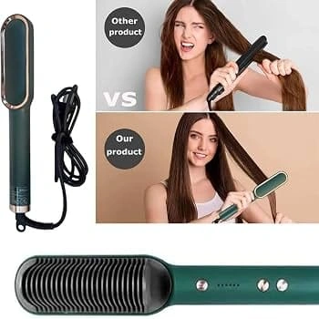 Ceramic Hair Straightening comb for Women | Ionic Anti-Frizz Electric Straightener Comb | 5 Heat Settings | 30 Sec Fast Heating | Anti-Scald Hair Styler for Smooth, Silky & Frizz-Free Hair