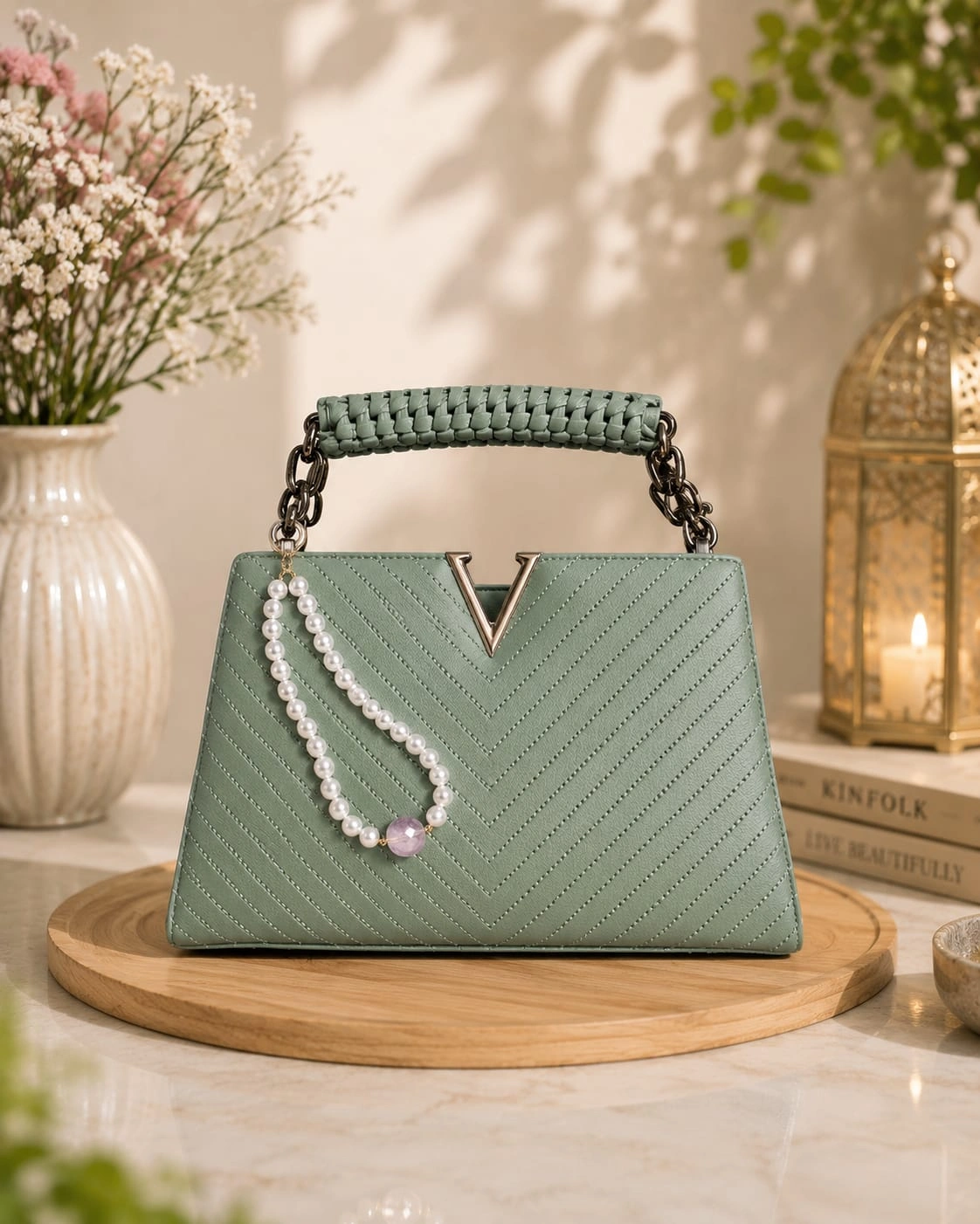 Premium quality women's handbag with elegant quilted design with 3 smart colour,