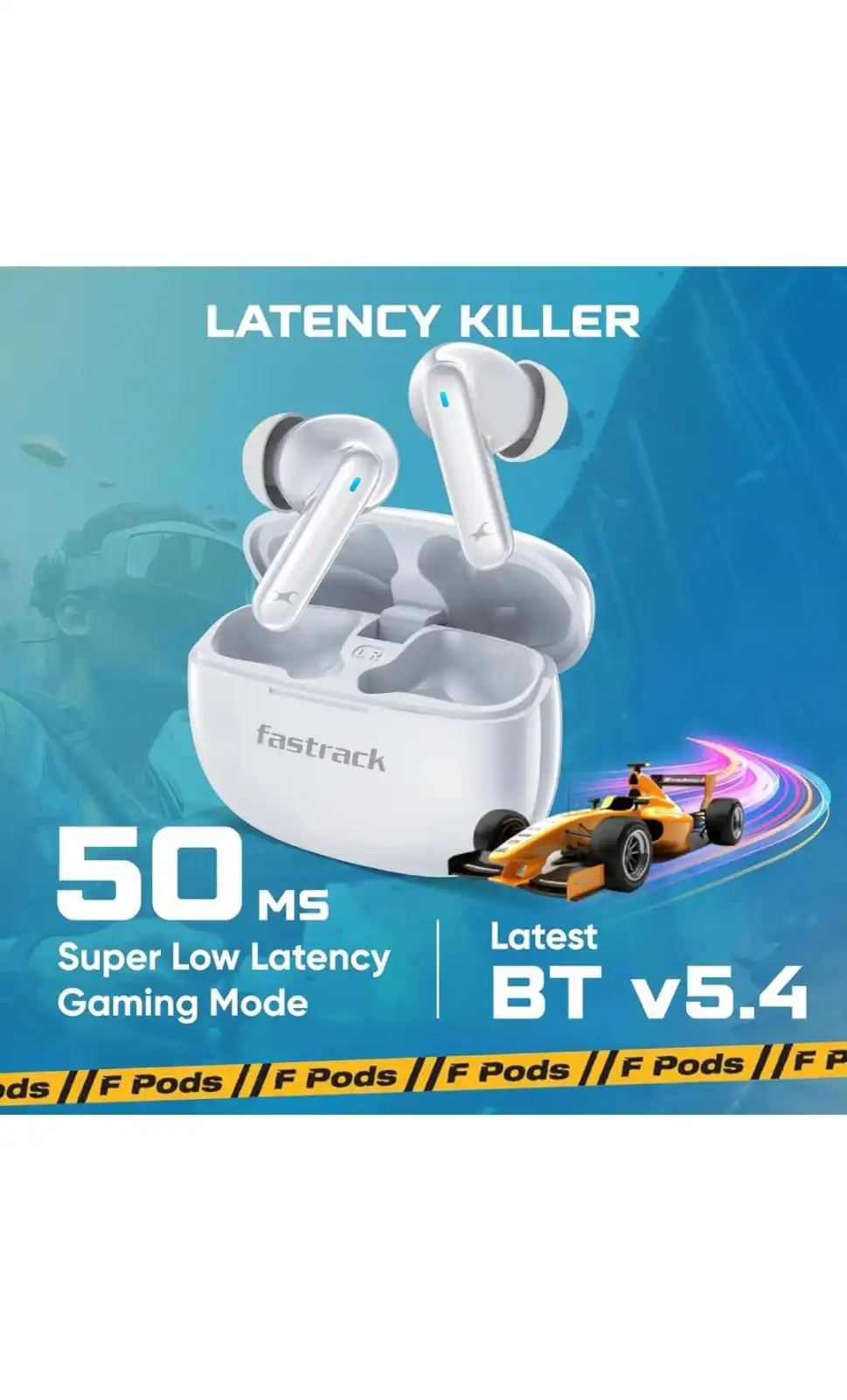 Fastrack FPods bring you the latest BT version to enjoy seamless and uninterrupted connectivity. Extra 40 Hours Playtime – Charge once and enjoy a mega playtime of 40 hours