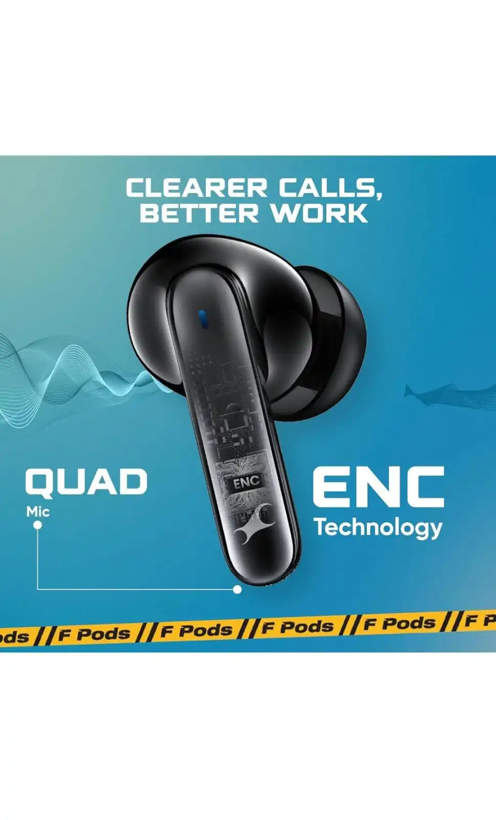 Fastrack FPods bring you the latest BT version to enjoy seamless and uninterrupted connectivity. Extra 40 Hours Playtime – Charge once and enjoy a mega playtime of 40 hours