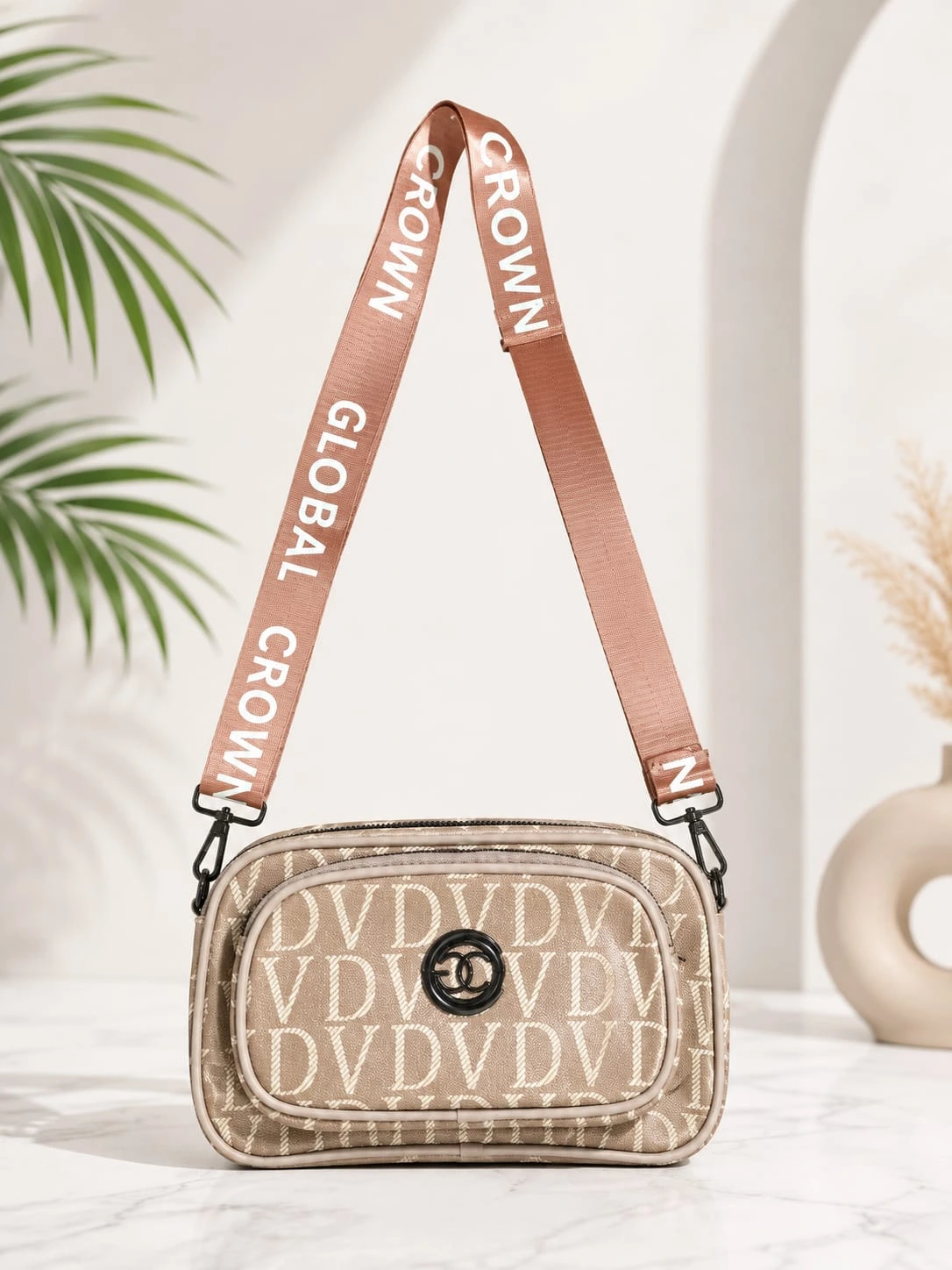 Premium Designer Crossbody Sling Bag with Elegant Monogram Print.