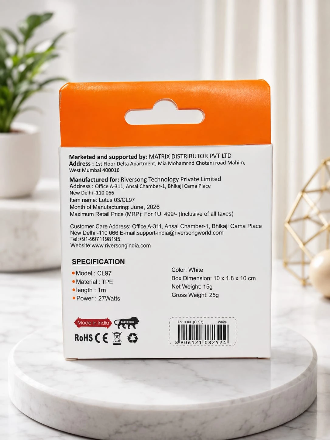 Riversong 27W Fast Charging – Delivers fast and efficient charging for compatible USB-C devices.with 1 year warrenty.