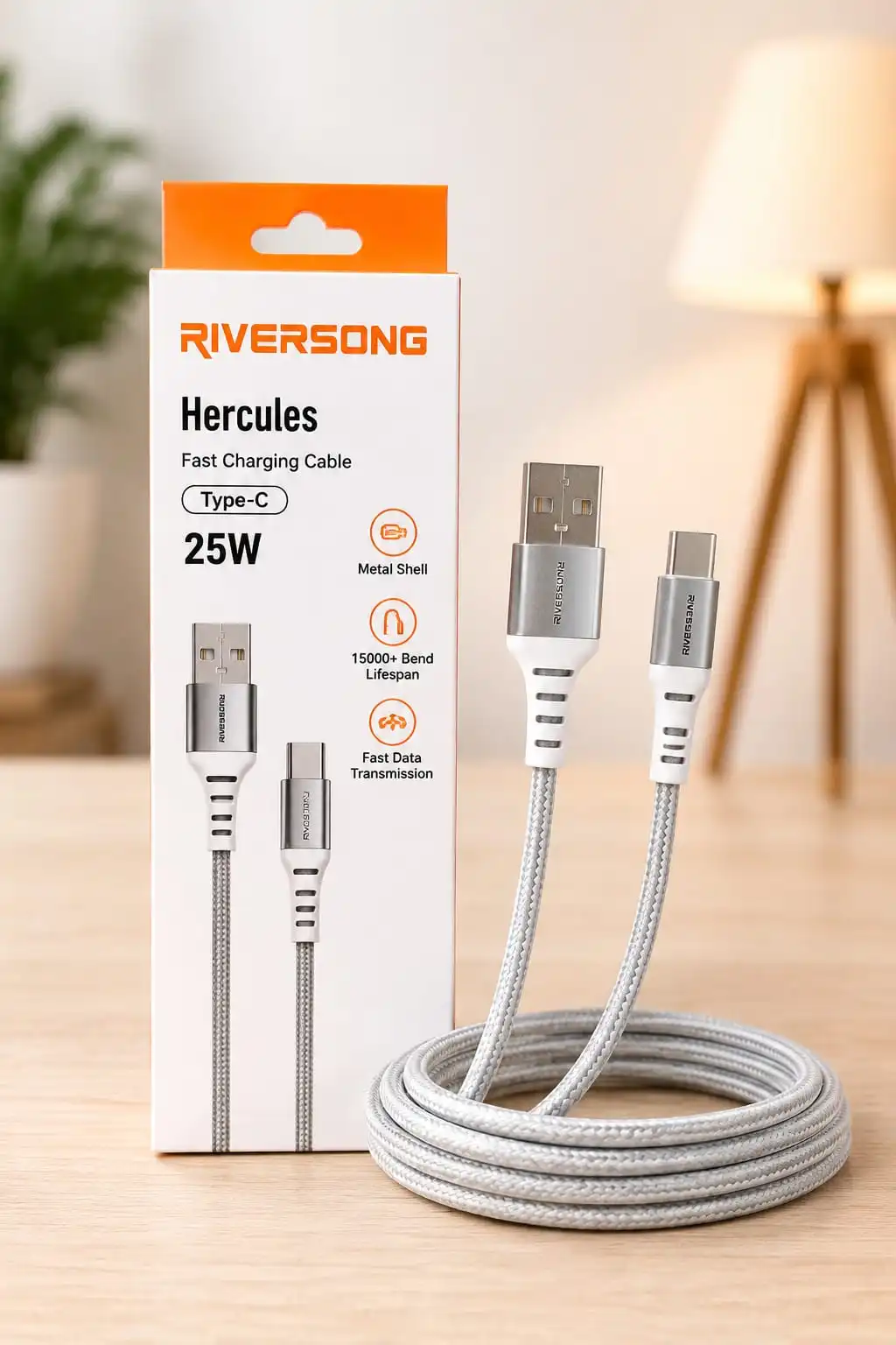 Riversong 25W Fast Charging – Delivers fast and stable charging for Type-C compatible smartphones, tablets, and other devices.