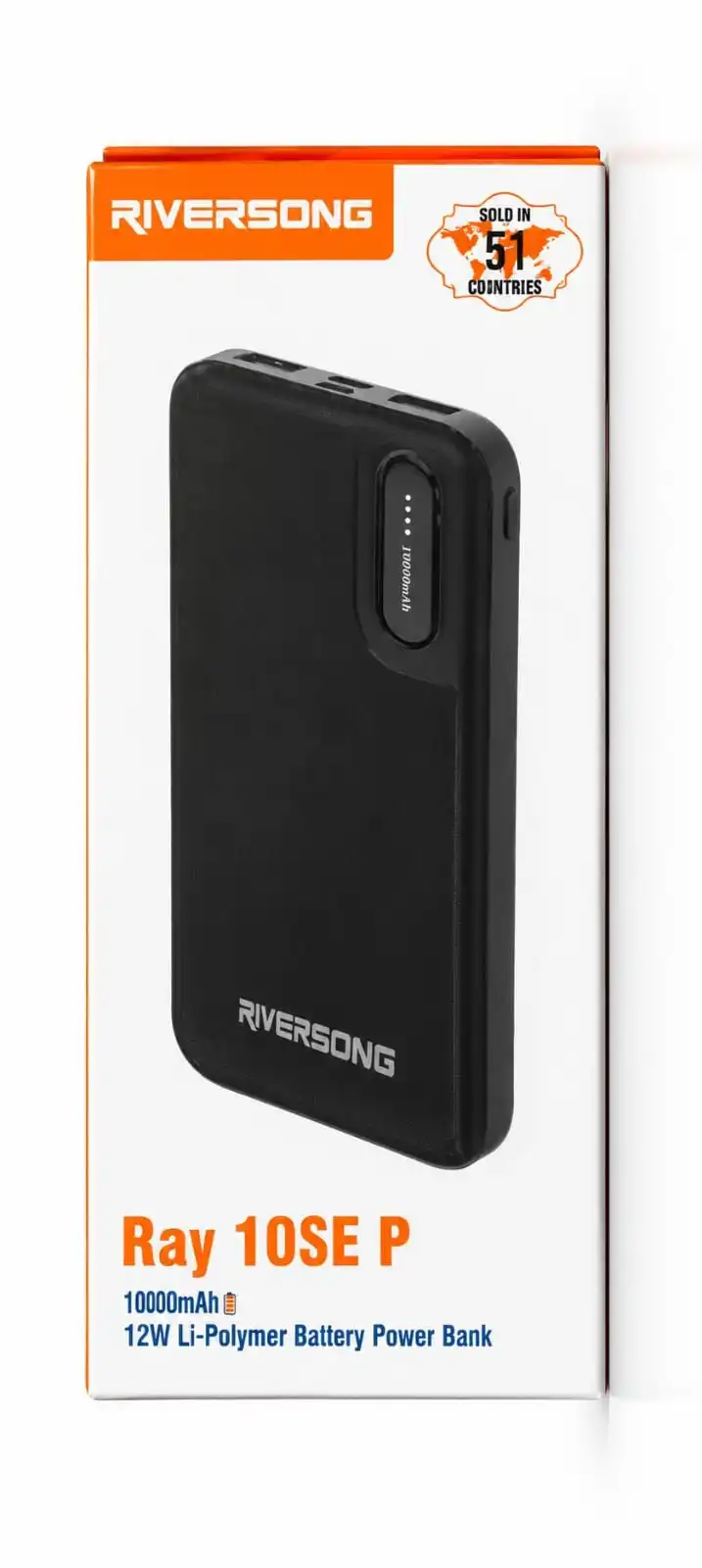 RIVERSONG Ray 10SE P 10000mAh Power Bank with 12W Fast Charging, Premium Li-Polymer Battery, Compact & Lightweight Design, Advanced Safety Protection