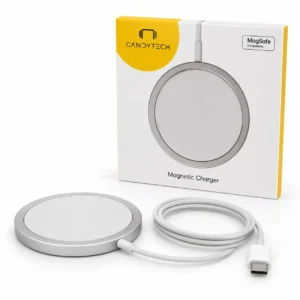 CANDYTECH 15W Magnetic Wireless Charger | MagSafe Compatible | USB-C Fast Charging Pad With (6 month warrenty )