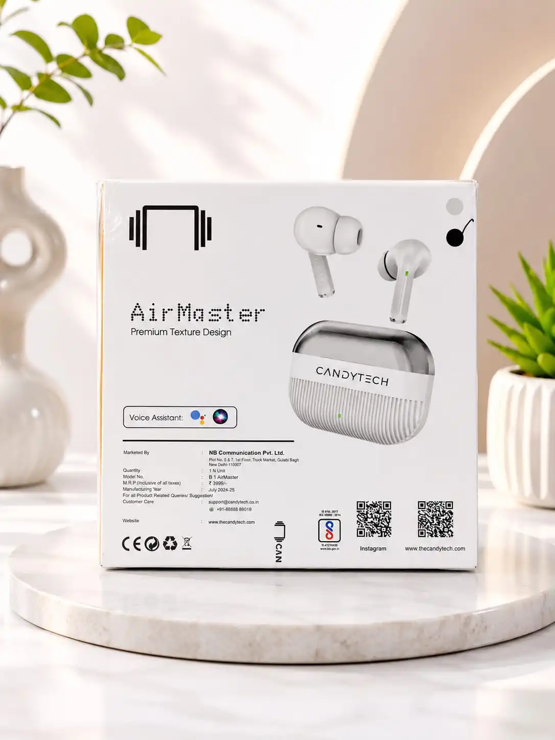 CANDYTECH AirMaster TWS Earbuds. Featuring Bluetooth 5.5, Deep Bass, Gaming Mode, IPX5 Water Resistance, touch controls,(with 6 month warrenty)