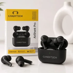 CANDYTECH AirShark Pro Wireless Bluetooth Earbuds | Bluetooth V5.3 | Auto Connect | Matte Finish | Premium Sound. (with 6 month warrenty)