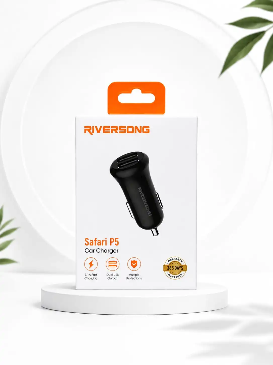 RIVERSONG Safari P5 Car Charger⚡3.1A Fast Charging for quick and efficient charging