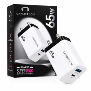 CANDYTECH 65W charger – power up faster, wherever you go! With Warrent