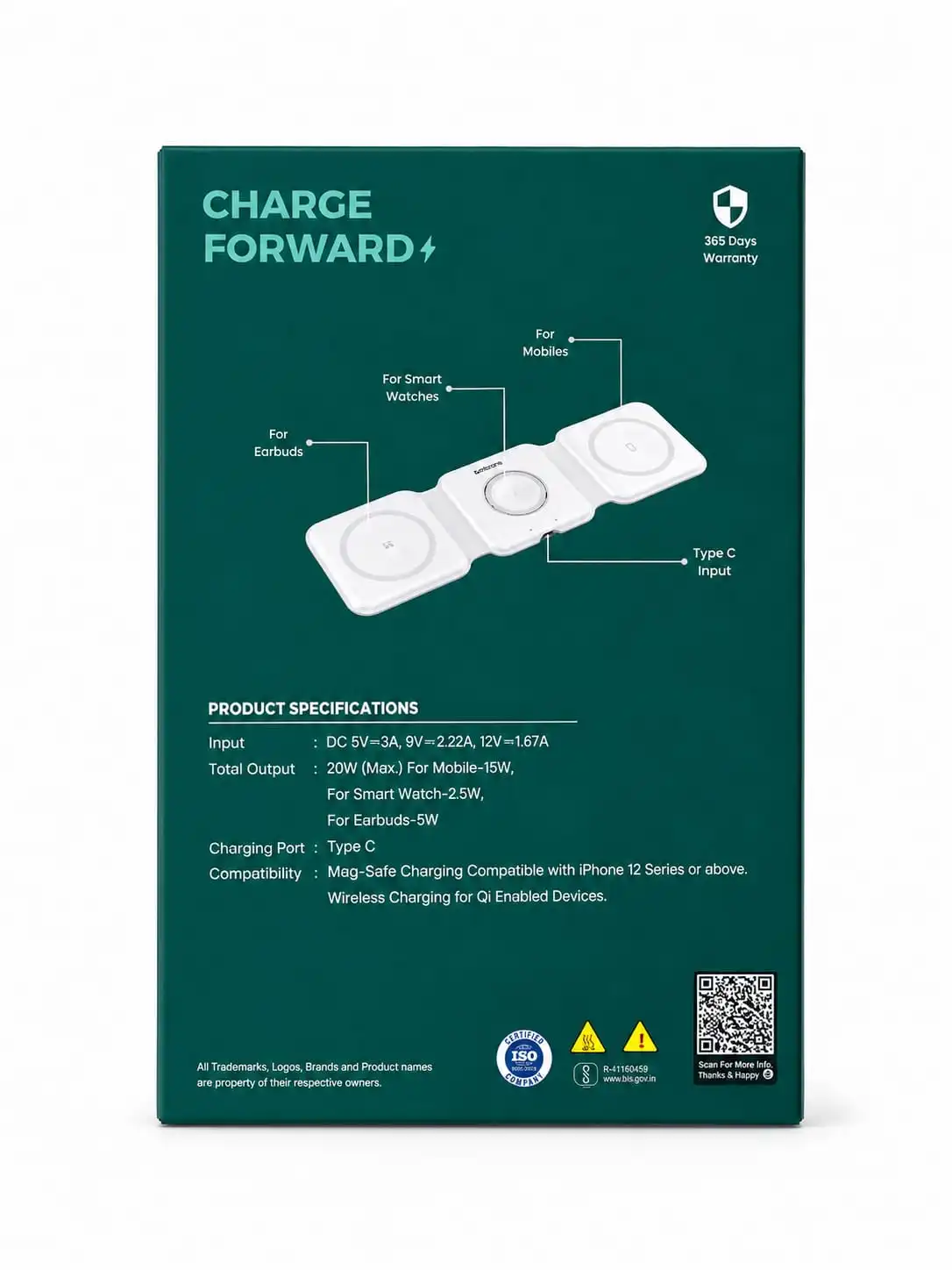 Ambrane AeroSync Tripad – 3-in-1 Wireless Charger ⚡(With Warrenty Online )