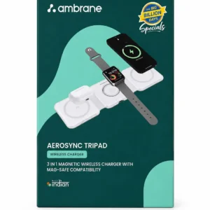 Ambrane AeroSync Tripad – 3-in-1 Wireless Charger ⚡(With Warrenty Online )