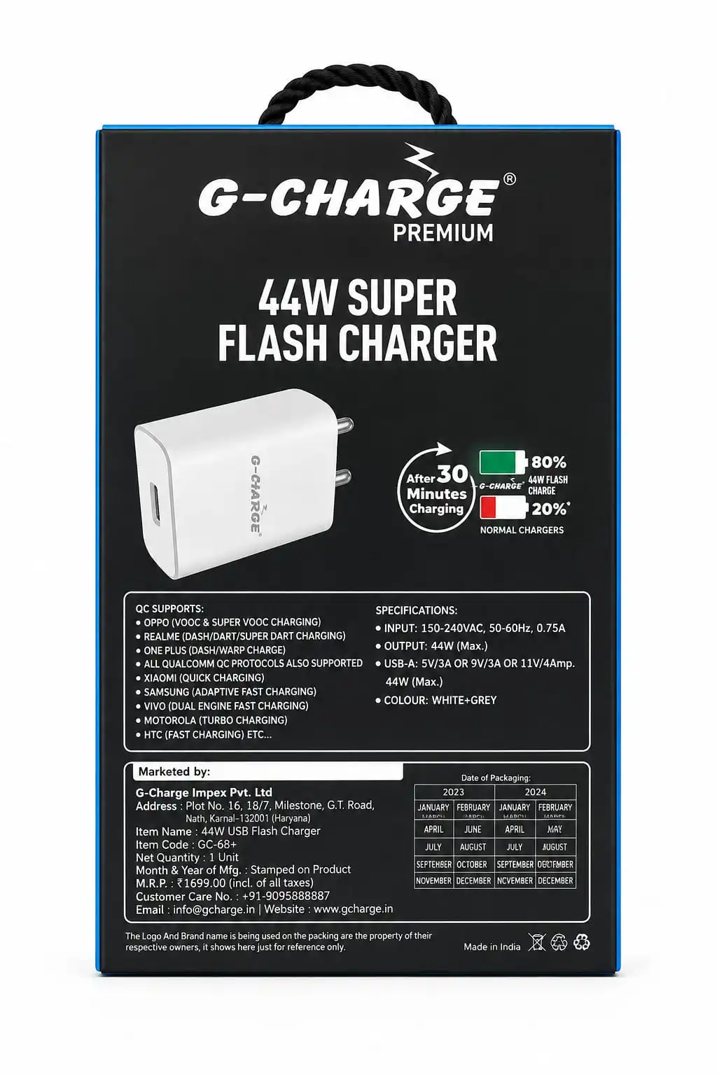 G-CHARGE Premium 44W Super Flash Charger ⚡With Warrenty