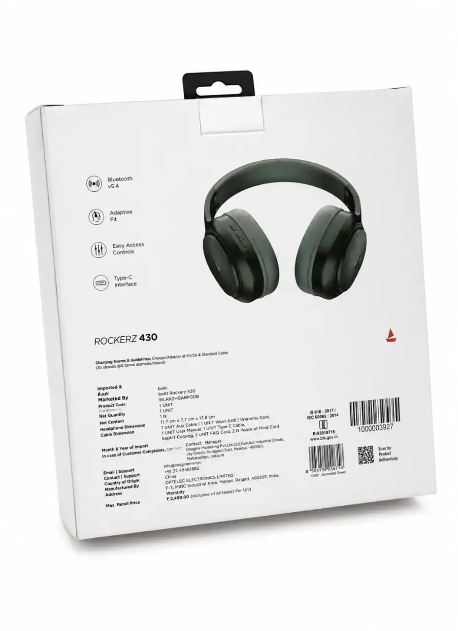 ✨ boAt Rockerz 430 Wireless Headphones ✨Warrenty By Brand.
