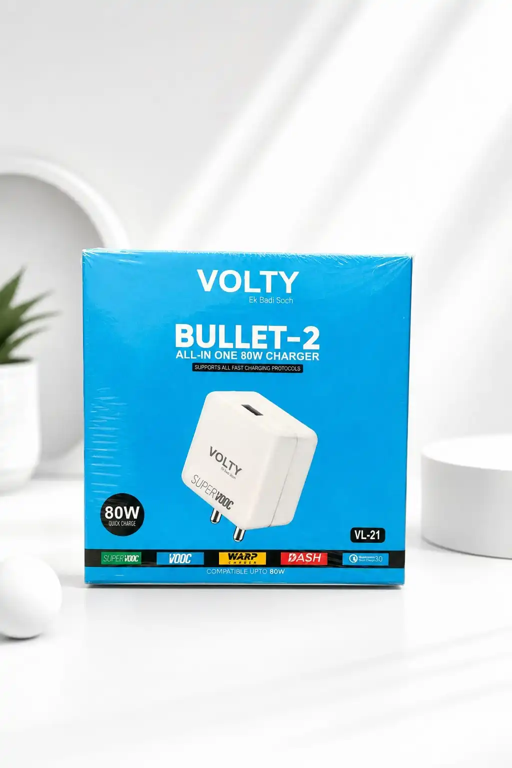 ⚡VOLTY BULLET-2 80W Fast Charger ⚡🔋 Powerful 80W Quick Charging.