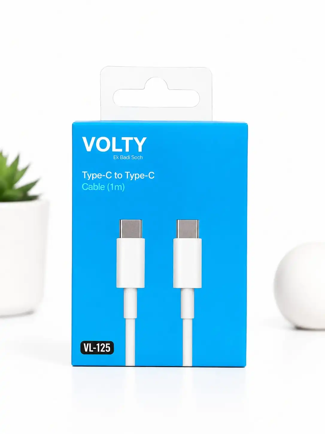 ⚡ VOLTY Type-C to Type-C Cable (1m) -(Warrenty 6 month ) by this site