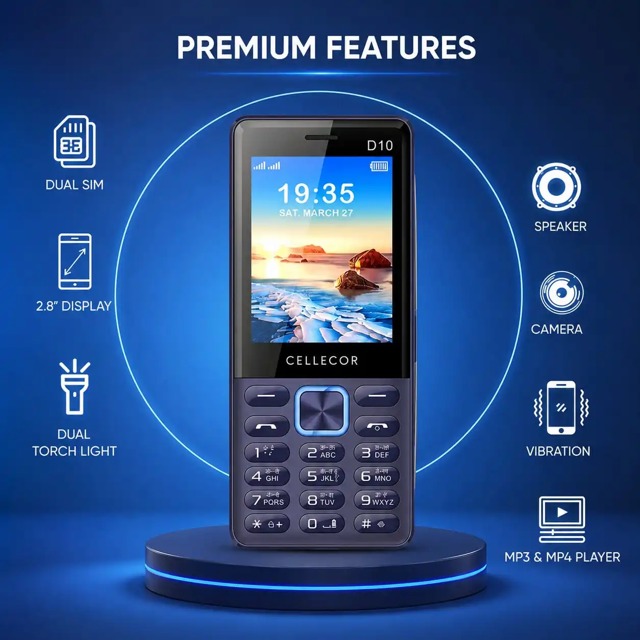 Cellecor D10 Keypad 2.8-inch Display – Clear and comfortable viewing.with warrenty by site