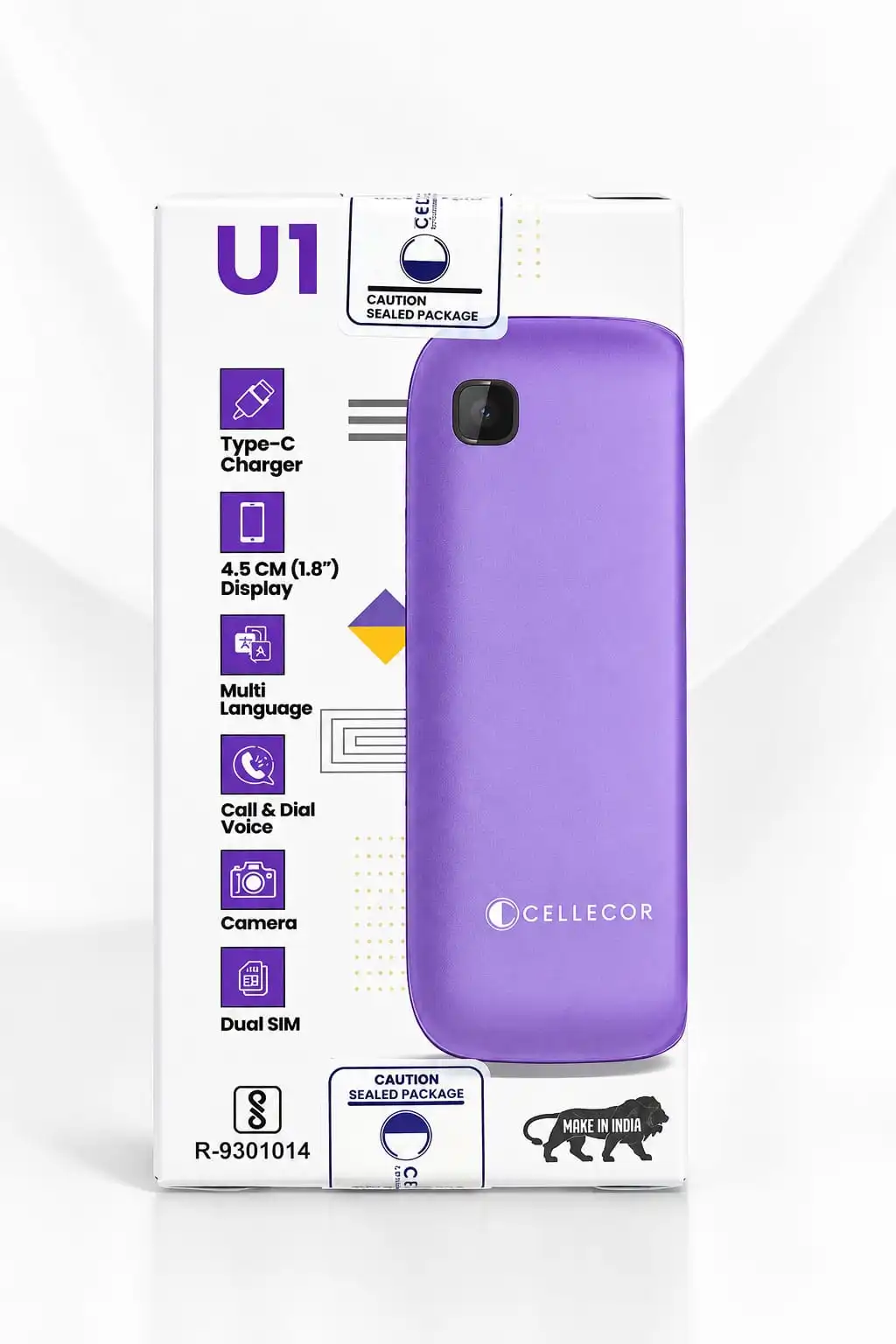 Cellecor U1 Feature Phone 📱 4.5 cm (1.8") Display – Clear and easy-to-use screen.warrenty on site