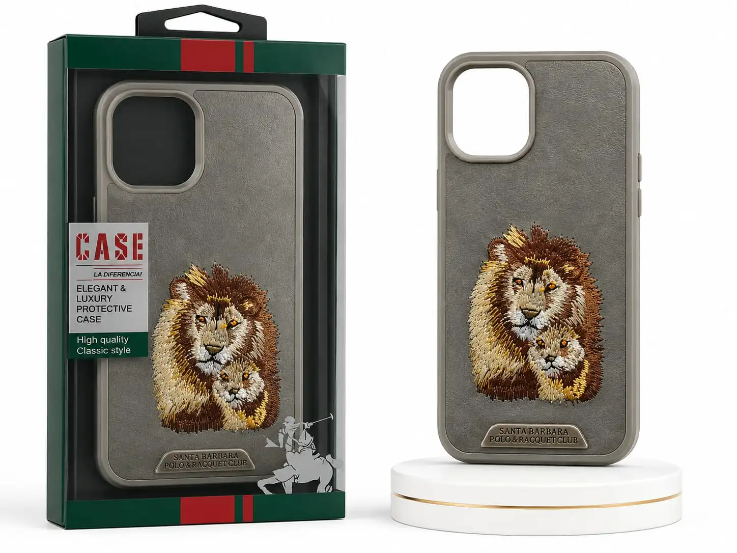 I phone 12 Stylish lion design with a classy leather-textured finish. Perfect blend of luxury, elegance & everyday protection