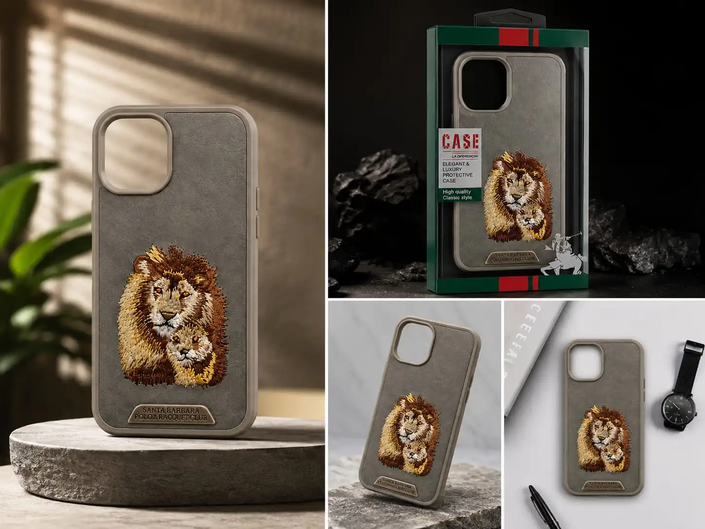 I phone 12 Stylish lion design with a classy leather-textured finish. Perfect blend of luxury, elegance & everyday protection