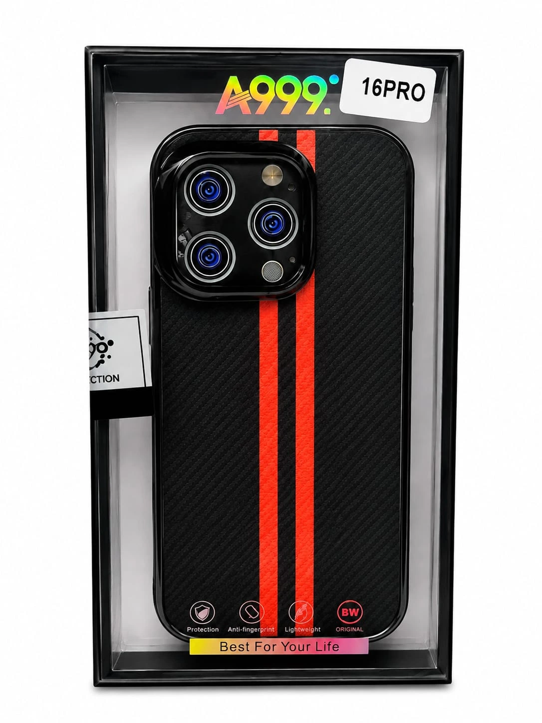 I phone 16 pro. Premium carbon-fiber style textured finish for a stylish look.