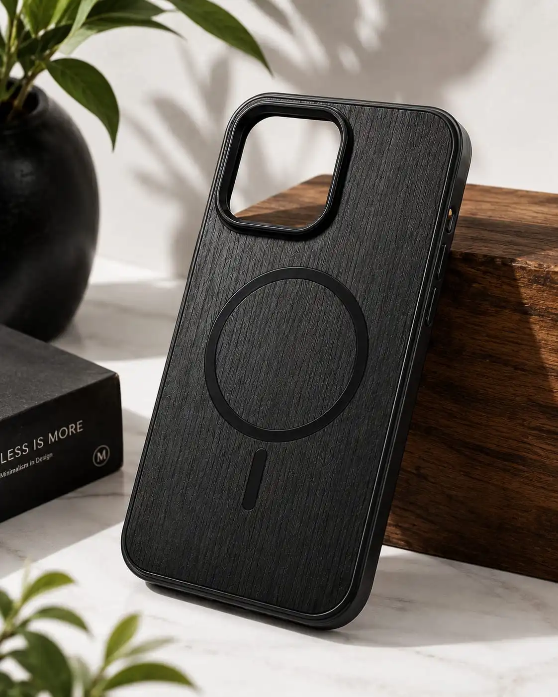 Iphone 16 pro max Premium wood-texture finish gives your phone a stylish and classy look.