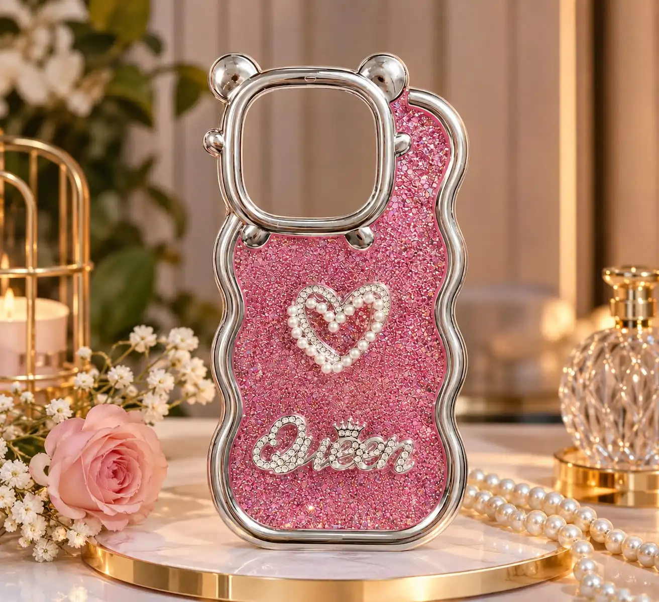 Iphone 16 pro Sparkle in Style with the Queen Glitter Phone Cover! ✨👑