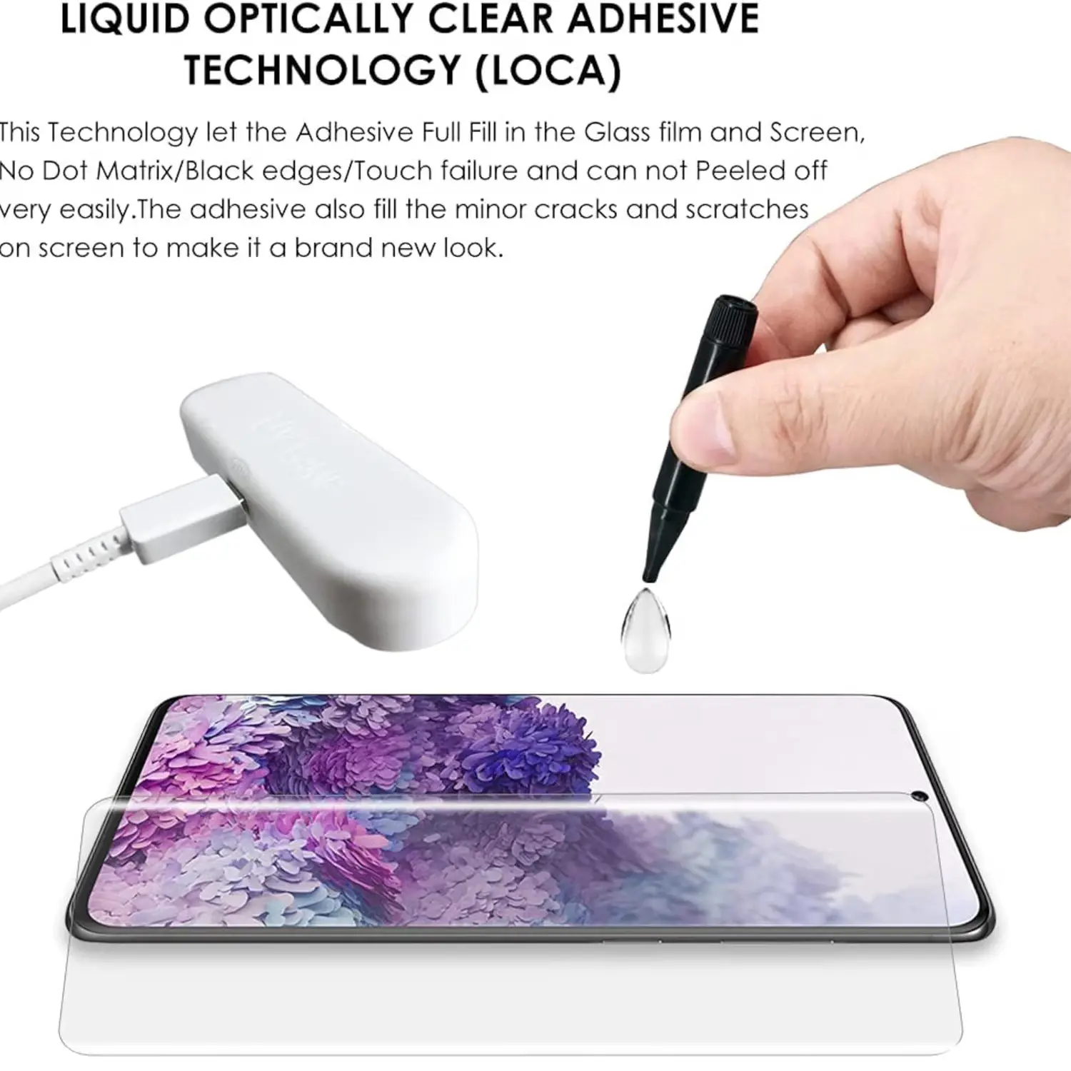 Premium HD+ UV Tempered Glass Screen Protector For Tecno Pova Curve 5G (6.78 Inch, Pack of 1) Full Adhesive UV Curved Screen Protector Case Friendly HD Clarity with installation kit
