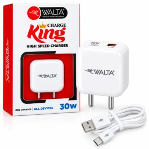 WALTA Charge King 30W High Speed Charger offers a compact and convenient charging solution for compatible devices. Its 30W power output and portable design make it suitable for everyday use at home, office or while travelling.