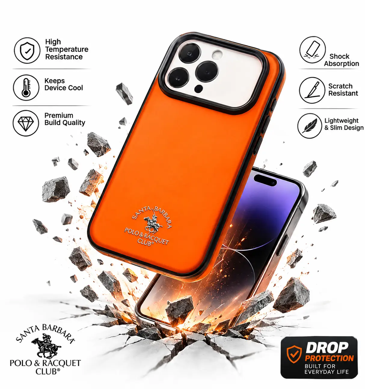 IPhone17promax Premium Santa Barbara Polo & Racquet Club protective phone case.