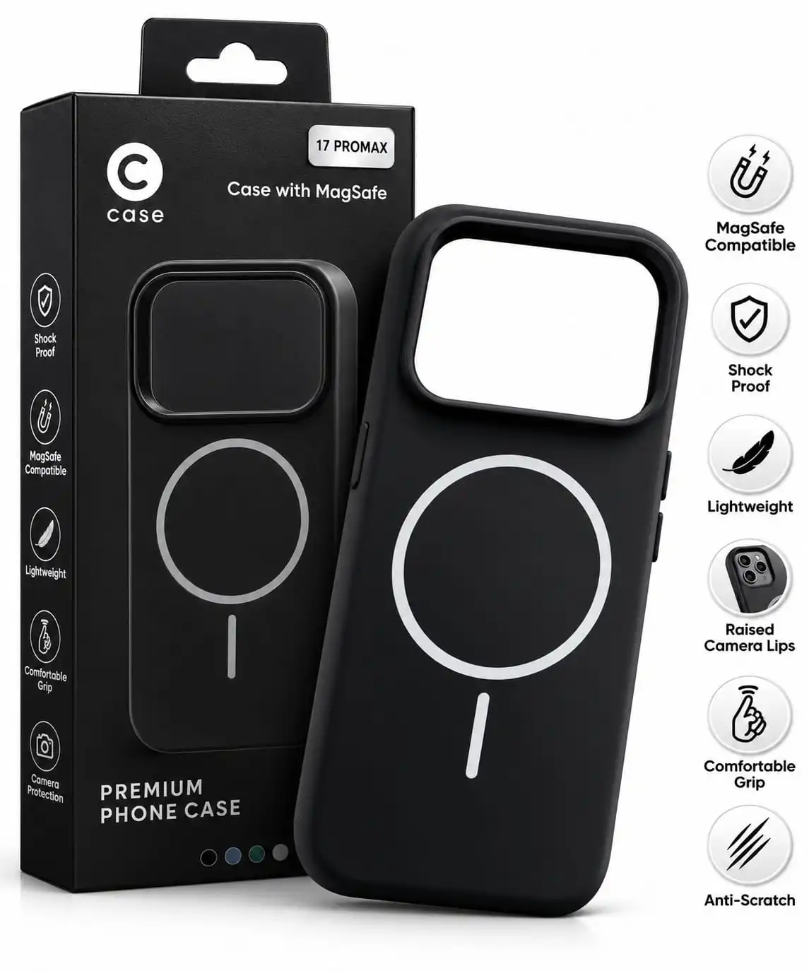 iph17 pro max Premium matte black finish with a sleek and elegant appearance.