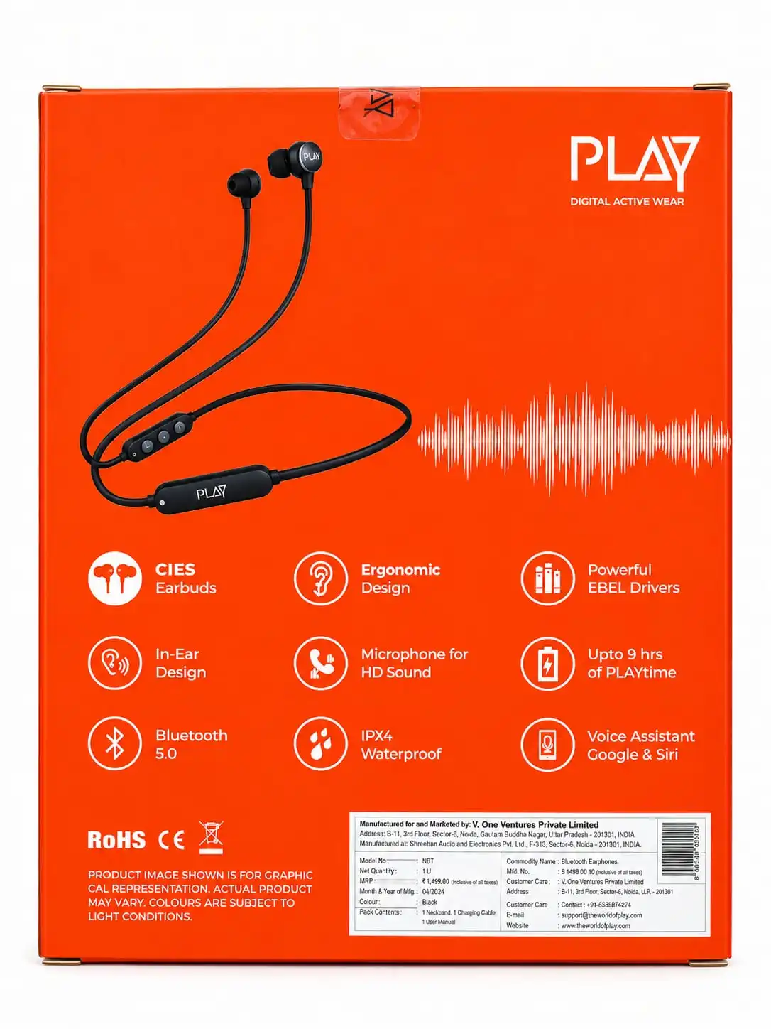 PLAYGO SPORTY 🎧Wireless Bluetooth Neckband Earphones.