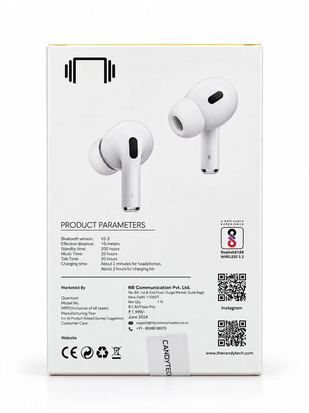 CANDYTECH AirFlow Pro 🎧🎵 Enjoy immersive sound with a sleek, stylish design.