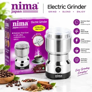 “Nima NM-8300 – Powerful grinding, compact design aur everyday kitchen convenience ek hi grinder mein!”