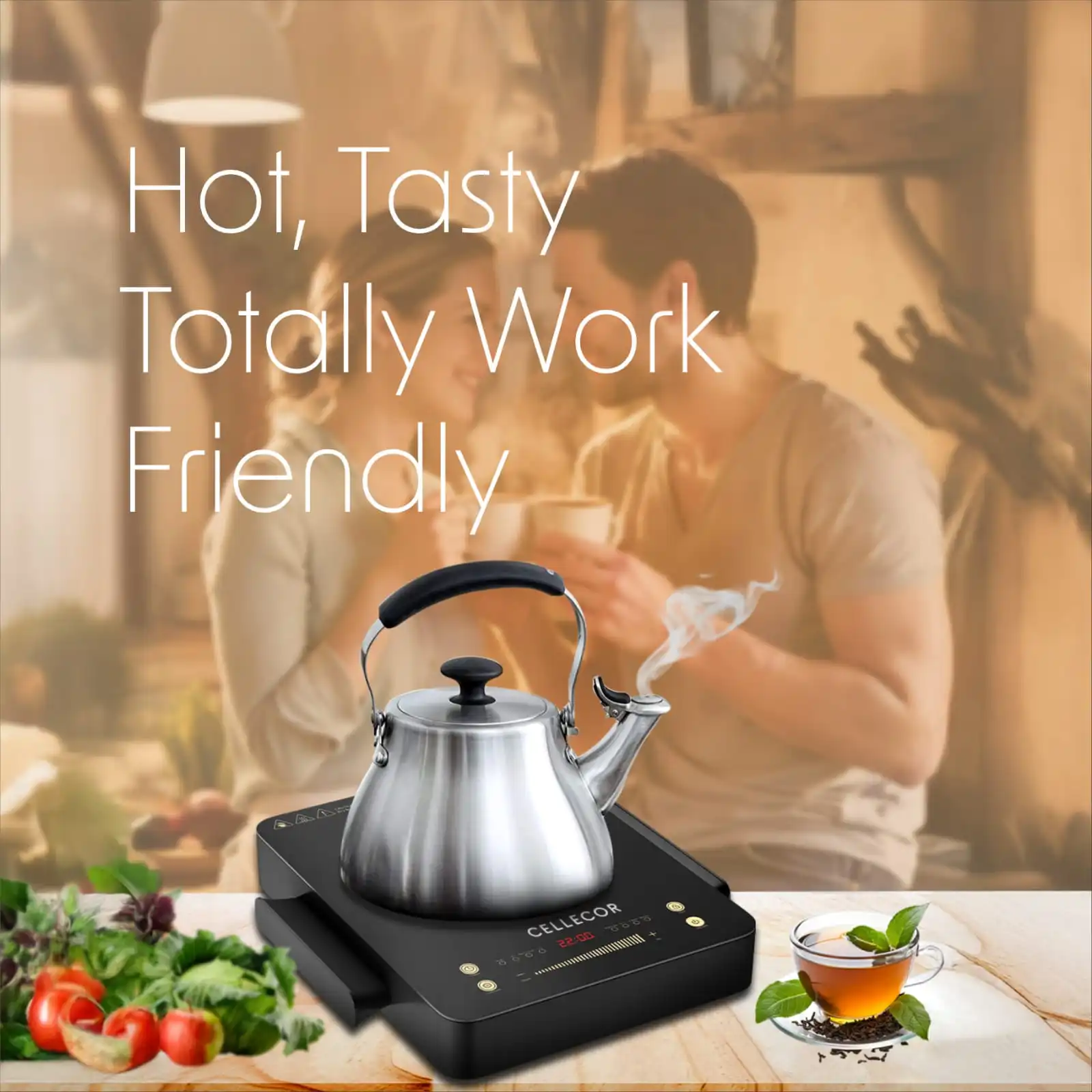 Cellecor ICT55CE Infrared Cooktop Induction.The sleek LED display offers clear, easy-to-read settings for precise cooking control.