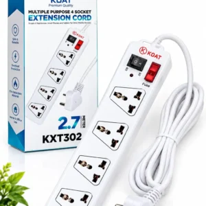 Power More, Reach Further – KOAT 4 Socket Extension Board with 2.7M Long Cord.