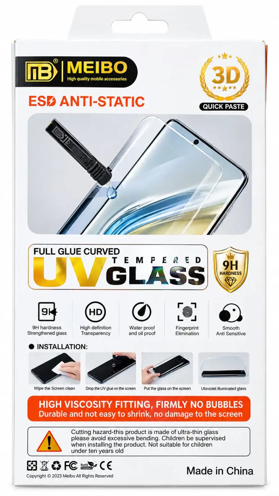 Advanced Meibo- UV Tempered Glass Screen Protector For Tecno Pova Curve2 5G (6.78 Inch, Pack of 1) Full Adhesive HD+ UV Curved Screen Guard, Case Friendly with installation kit & Guide