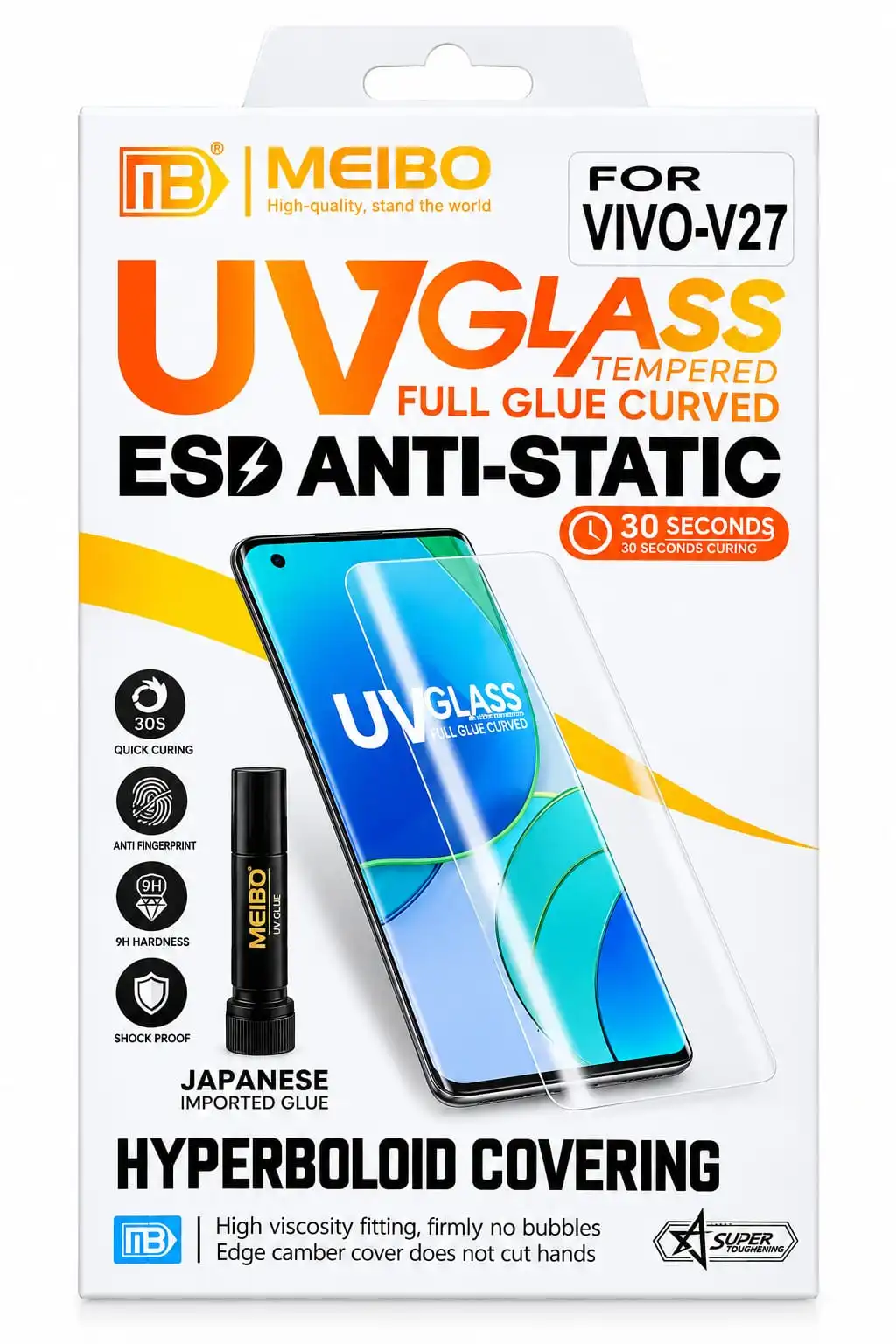 NE MINUTE UV Glue Full Curved 9H HD Screen Protector for vivo v27 /v27 pro