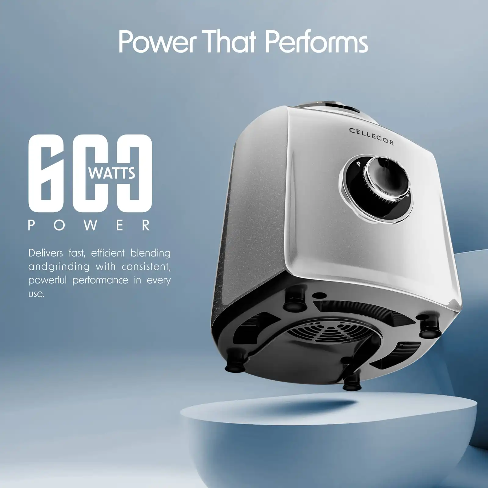 Cellecor JMGC 600 Plus Juicer Mixer Grinder. With a powerful 600W 100% pure copper motor that can reach speeds of up to 28,000 RPM (2 years warrenty)