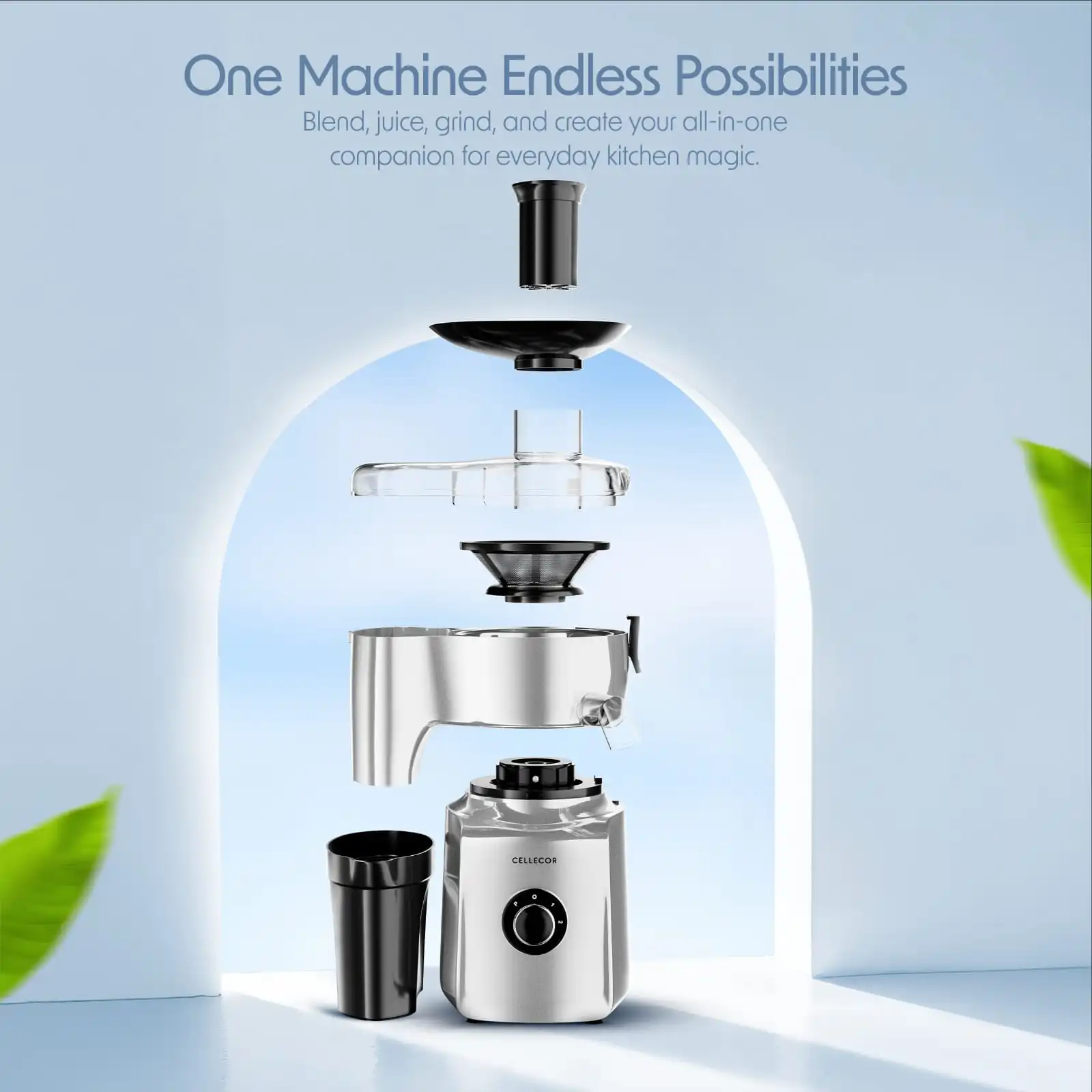 Cellecor JMGC 600 Plus Juicer Mixer Grinder. With a powerful 600W 100% pure copper motor that can reach speeds of up to 28,000 RPM (2 years warrenty)
