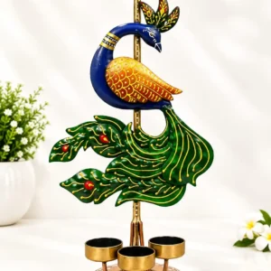 Beautiful golden finish Peacock with intricate detailing for an elegant appearance. Peaceful Design.