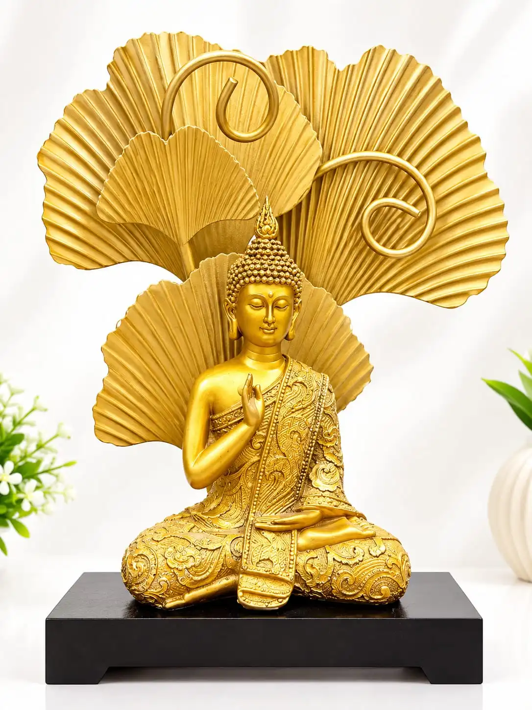 Material Metal (confirm exact alloy) Style Traditional / Modern Usage Home & Office Decor Placement Tabletop, shelf or showcase Package Contents 1 Buddha Showpiece