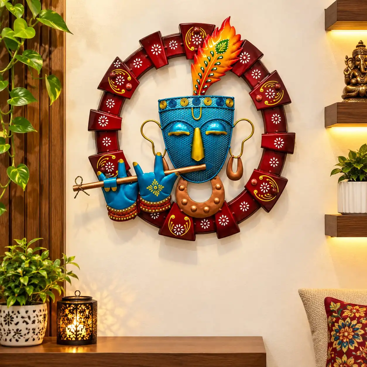 A beautiful choice for anyone who loves artistic and handcrafted décor pieces. Makes your wall look stylish, colorful, and distinctive.