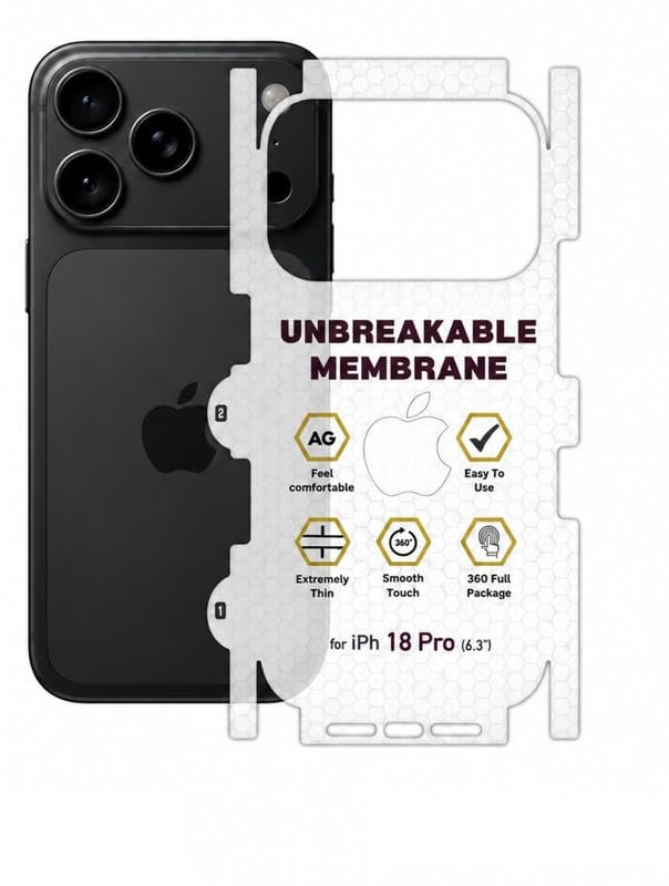 Matt Mambrane Compatible with iPhone 18 Pro – Scratch-Resistant, Full Back & Side Protection, Case Friendly,