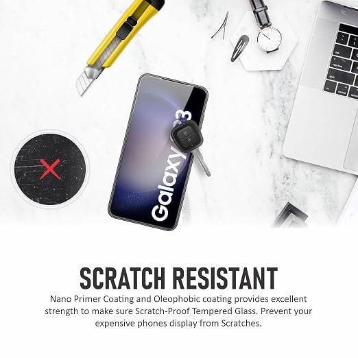 Fingerprint Working AG Matte Tempered Glass For Samsung Galaxy S22, S23 5G (Gamming Temper) Full HD Edge to Edge Coverage, 9H Hardness/Matte Glass.