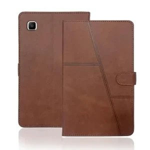 FLIP Tablet Cover for Samsung A7 LITE | 3 Pockets | Dual Protection Material | Strong Magnet | Ultra Durable (Brown)